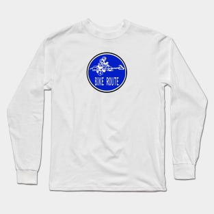 Bike Route Road Sign Long Sleeve T-Shirt